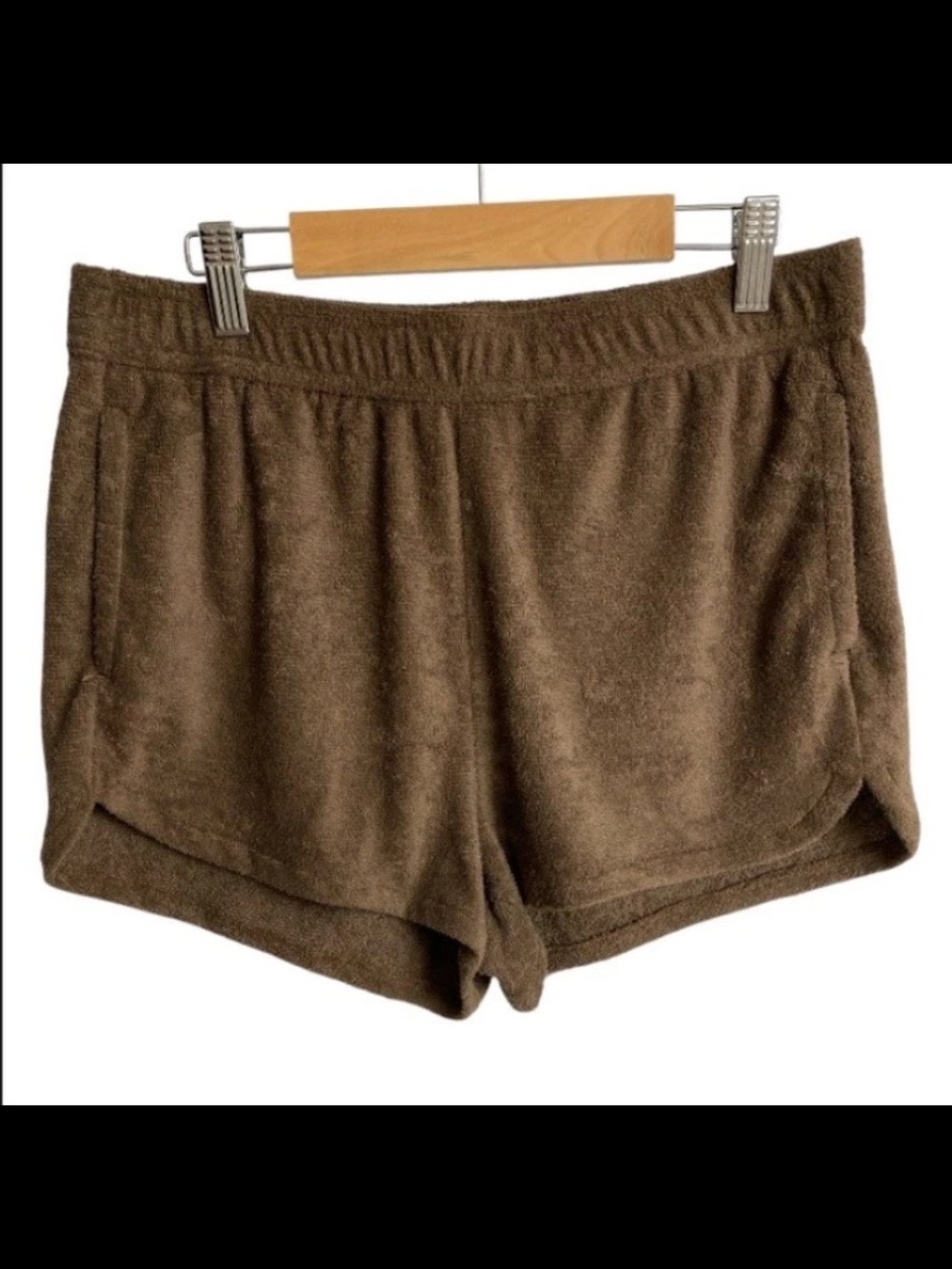 Outerknown Hightide Terry Cloth Organic Cotton Brown Sweat Shorts Women Size M
